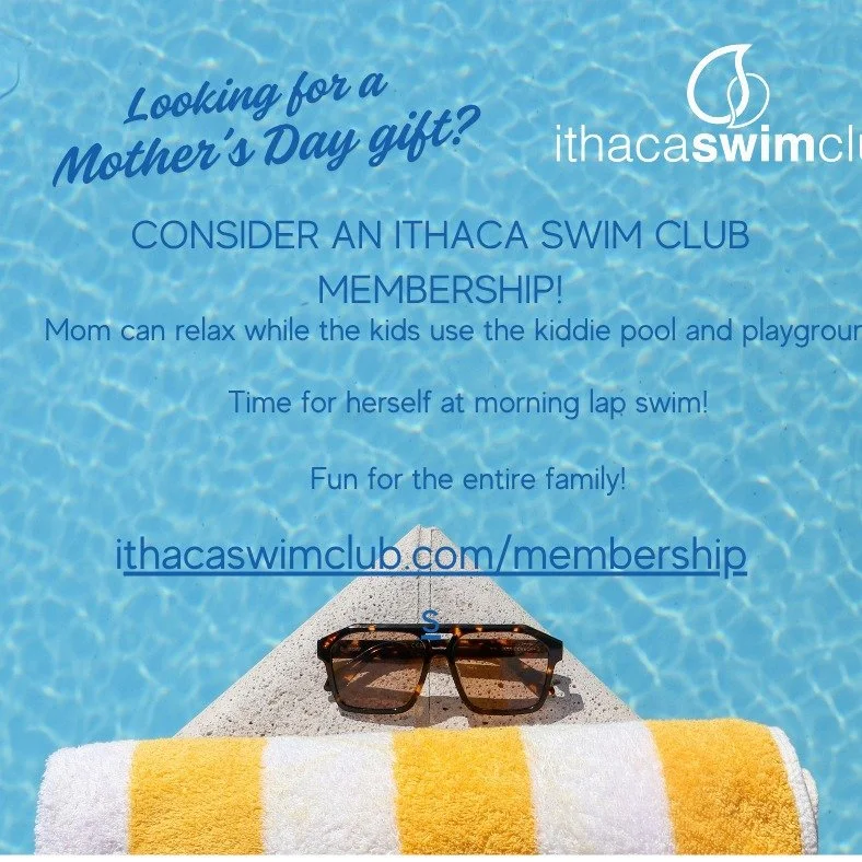 Mother's Day is right around the corner--consider gifting your Mom an Ithaca Swim Club Membership for fun for her and the entire family! #happykids=happymom #mothersday #gift #ithacaswimclub