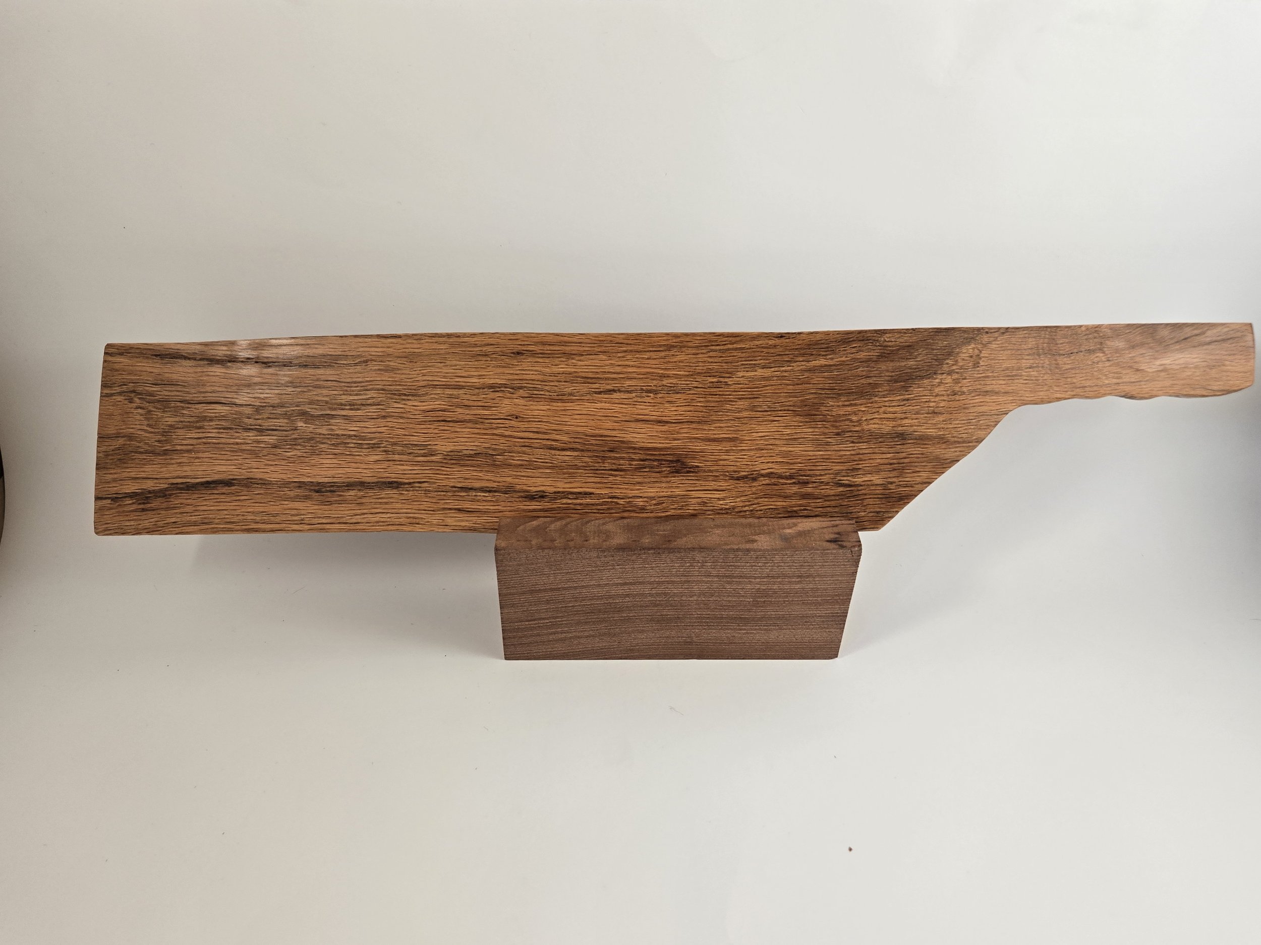 Large black oak otk paddle with flowing grain