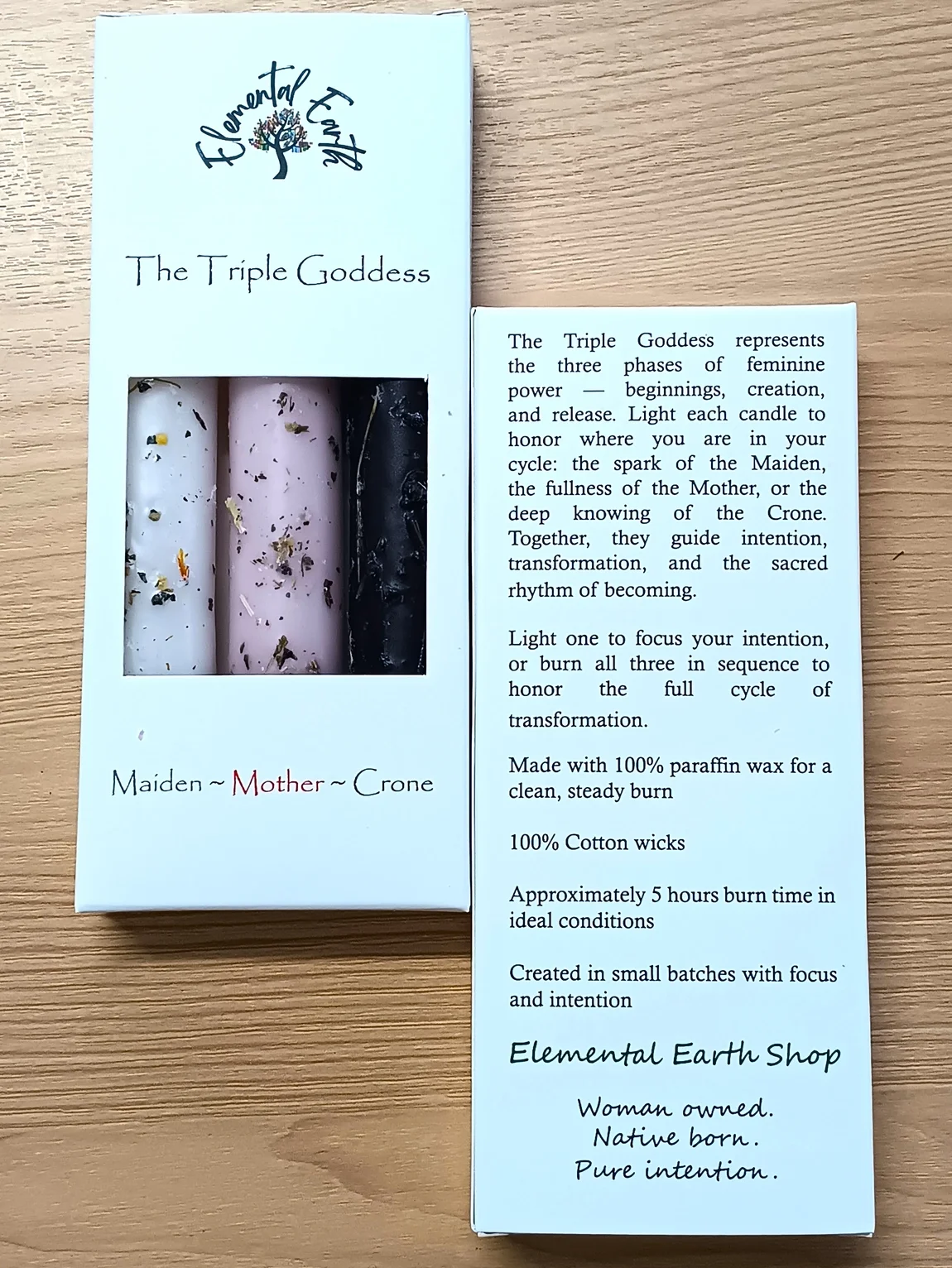 The Triple Goddess – Maiden, Mother & Crone Ritual Candle Set