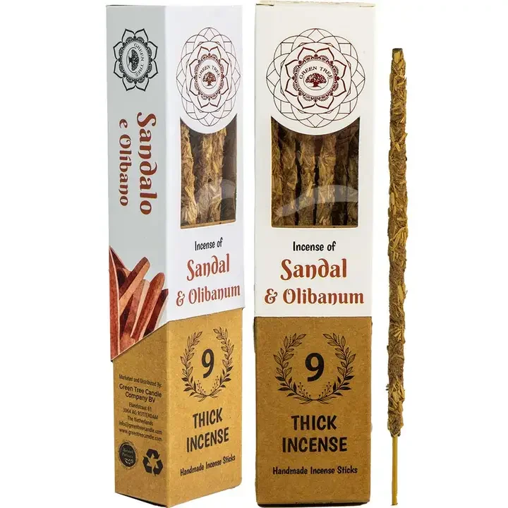 Green Tree Botanical Incense — Sandal (9 Thick Sticks)