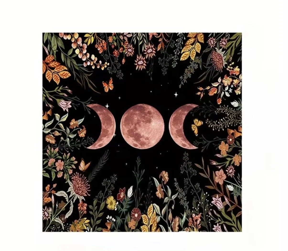 Altar Cloth — Pink Moon Phase Garden (20" x 20")