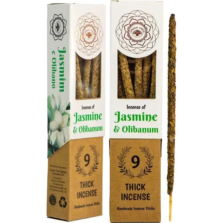Green Tree Botanical Incense — Jasmine (9 Thick Sticks)