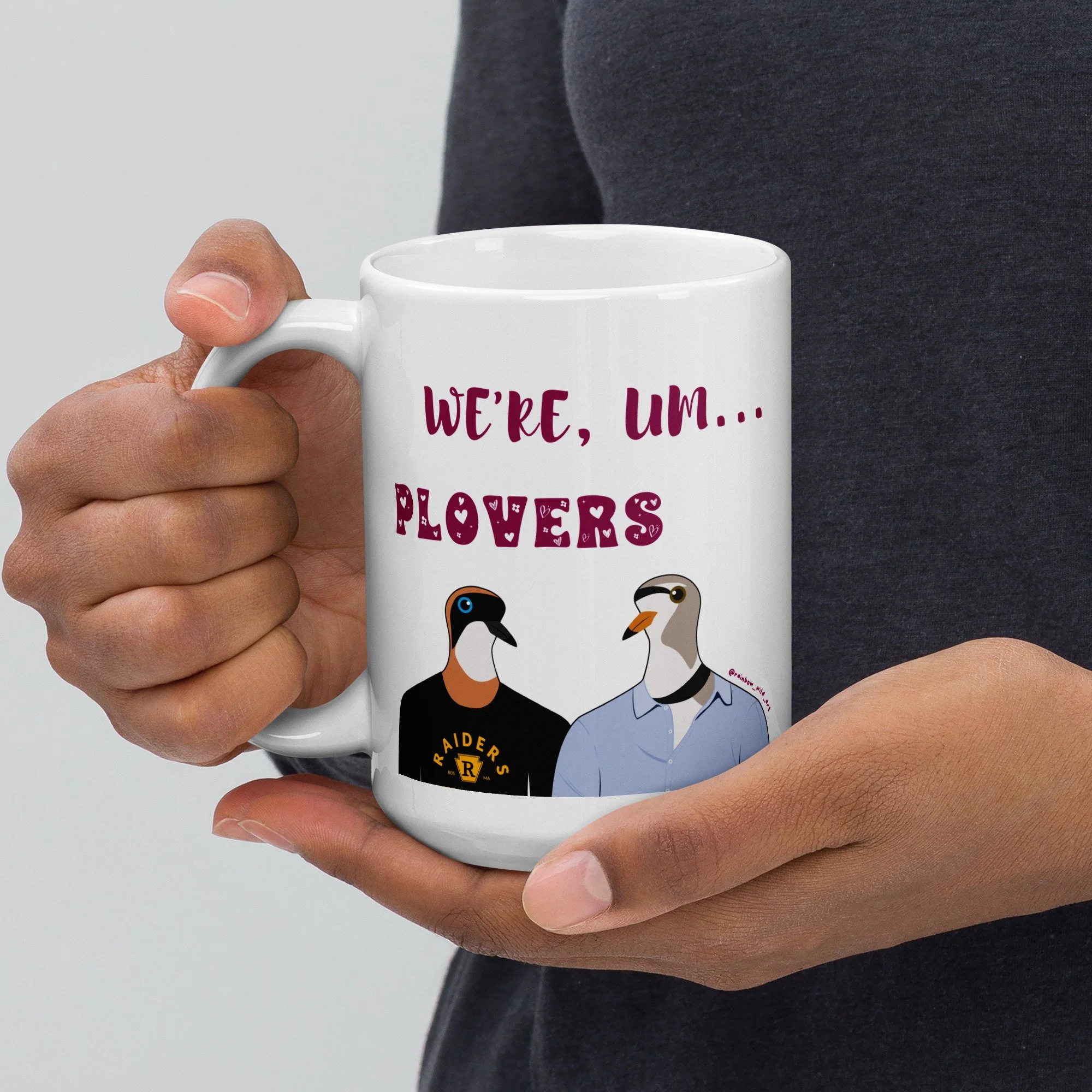 Heated Plovers White glossy mug