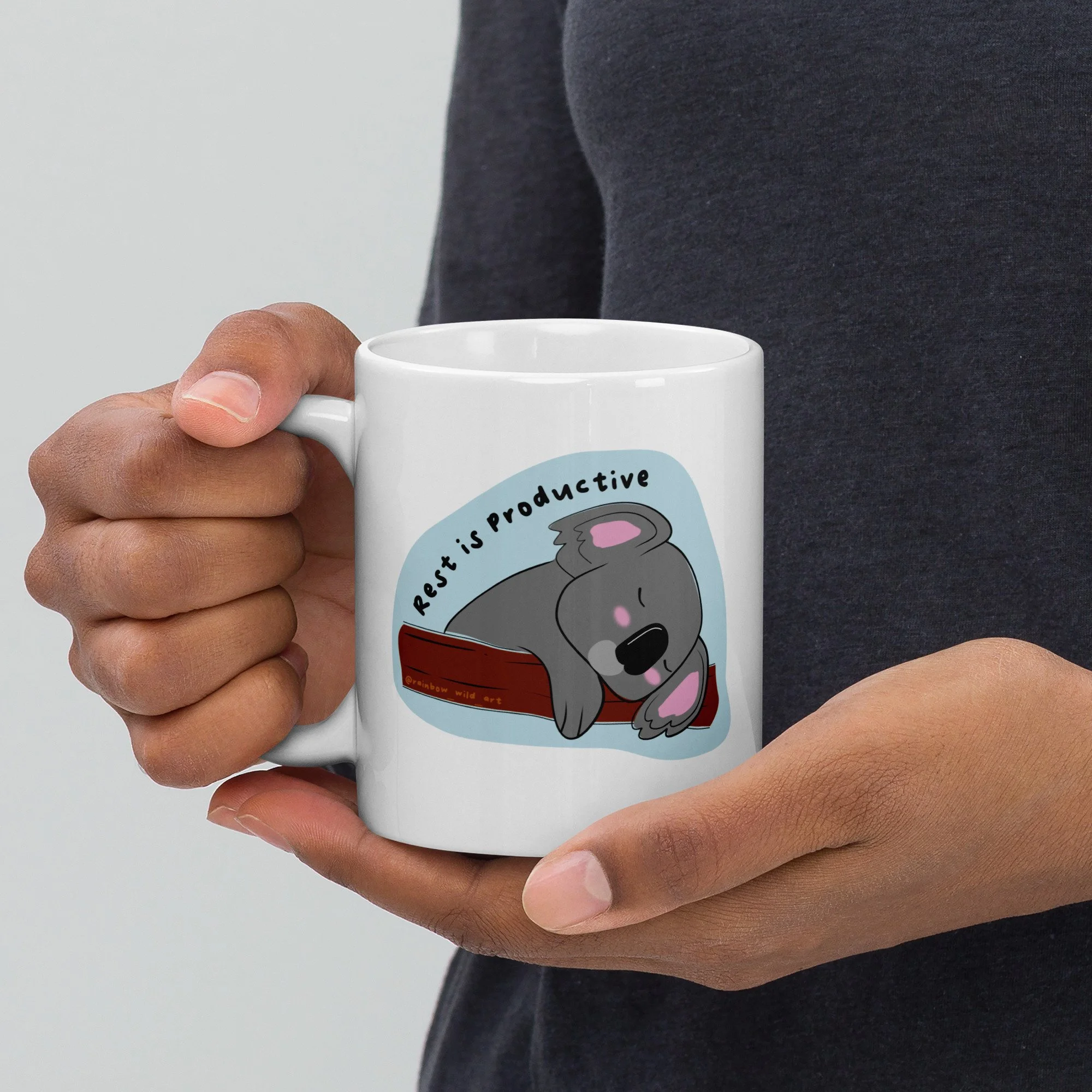 Rest Is Productive White glossy mug