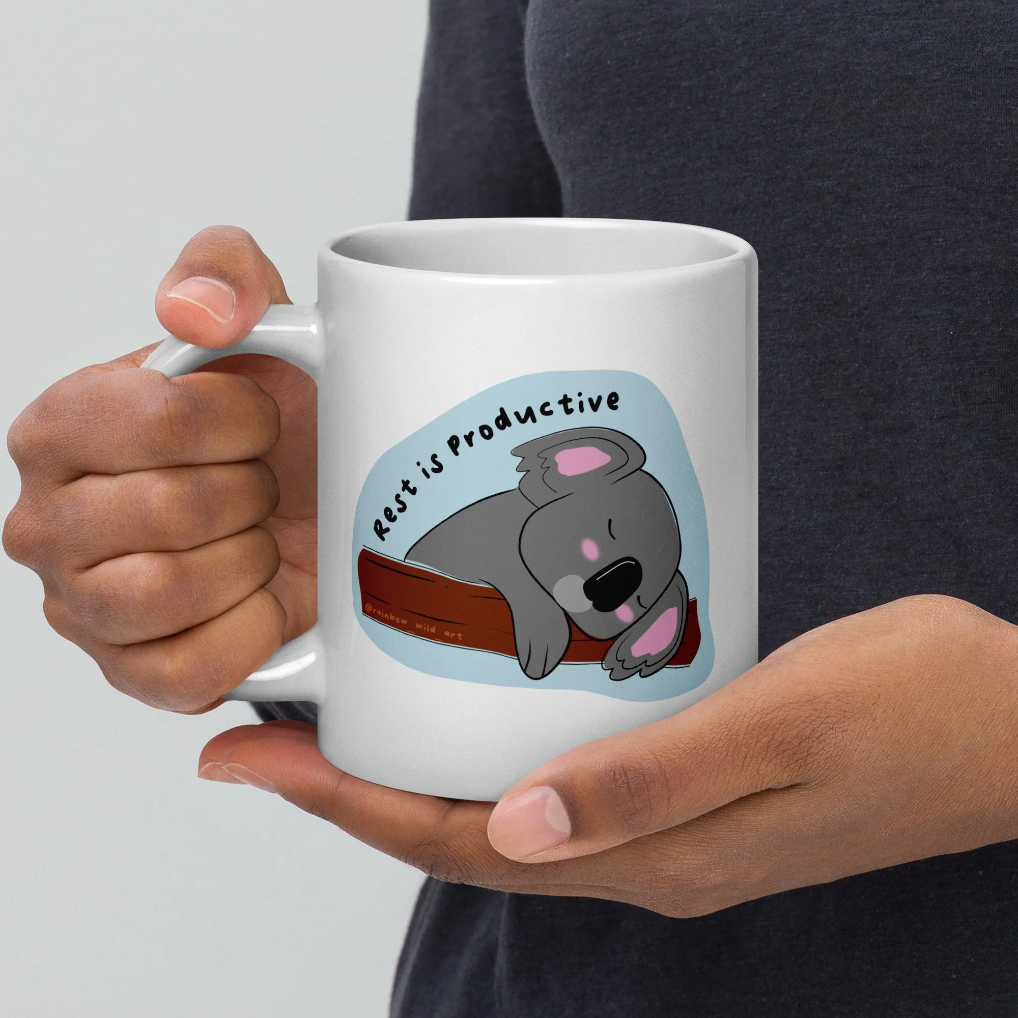 Rest Is Productive White glossy mug