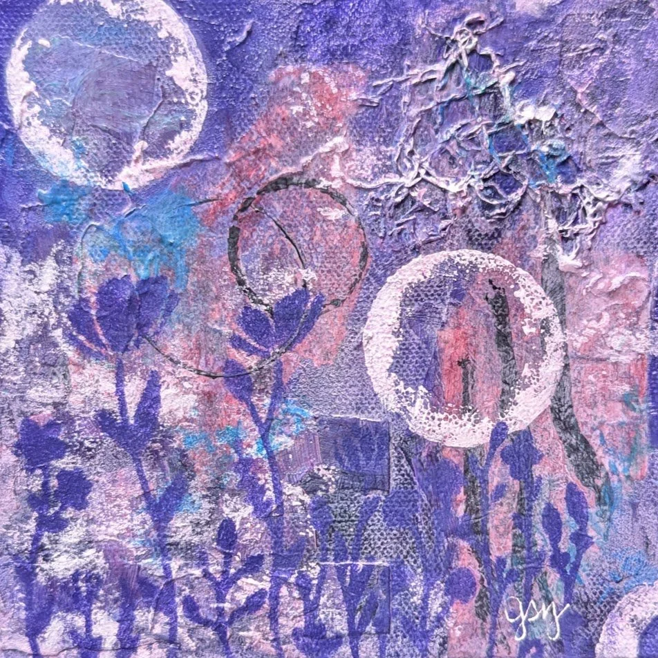 Gardening at Night 6x6 SOLD