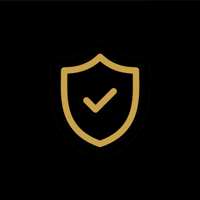 Icon of a shield with a checkmark, symbolizing security or protection.