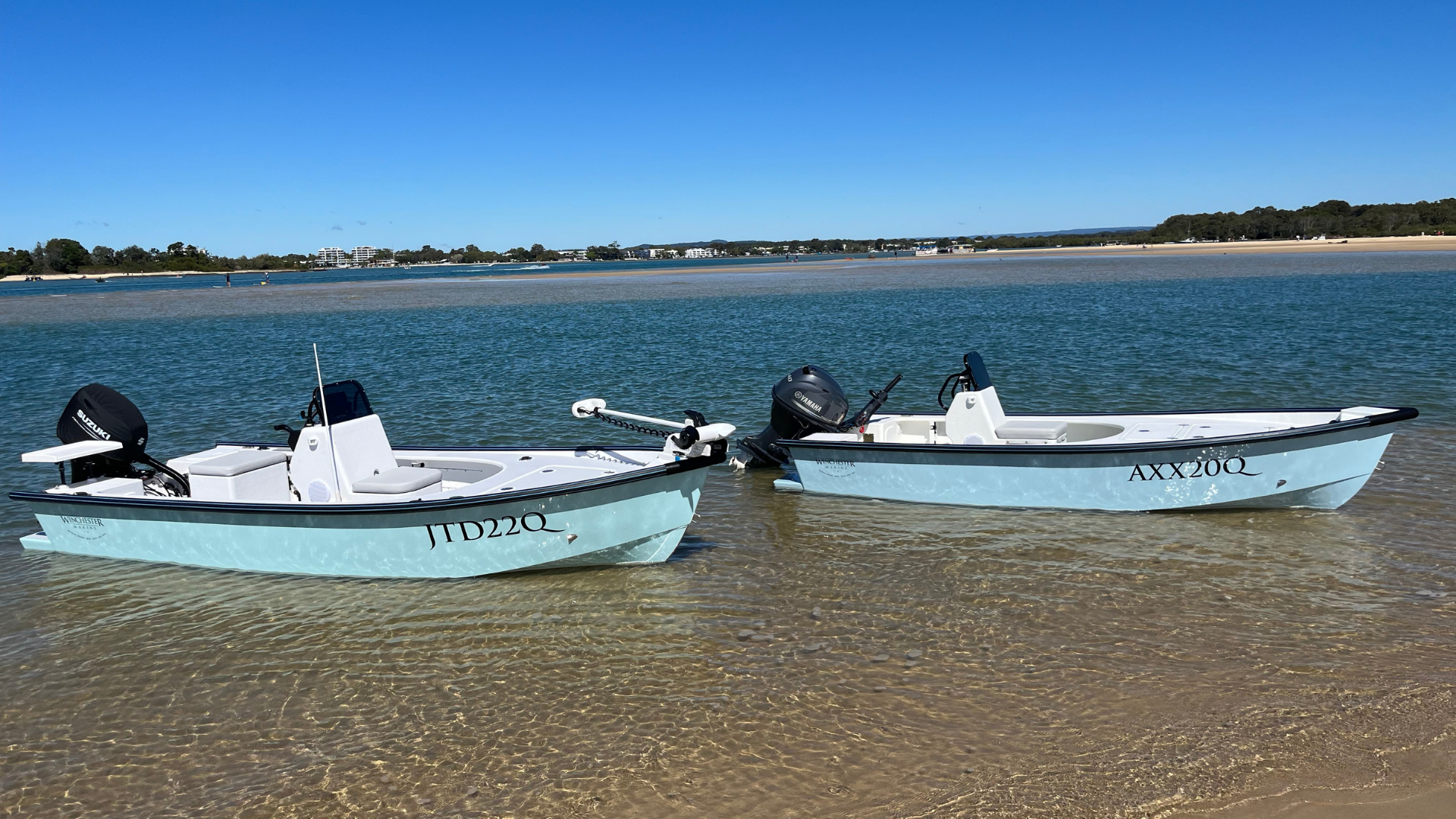 Winchester Marine dory boats on Noosa water