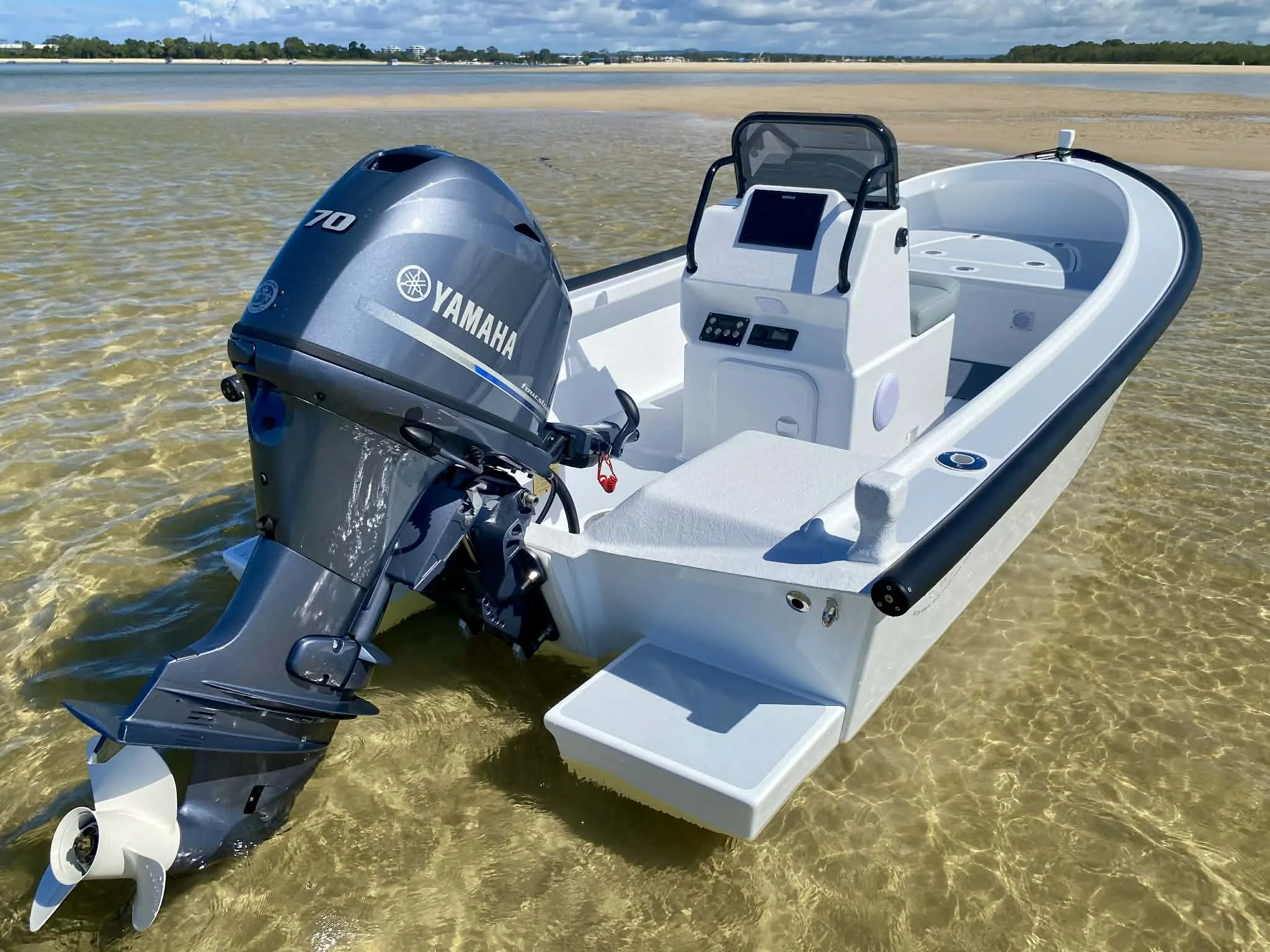 Semi-custom dory boat on the Noosa River