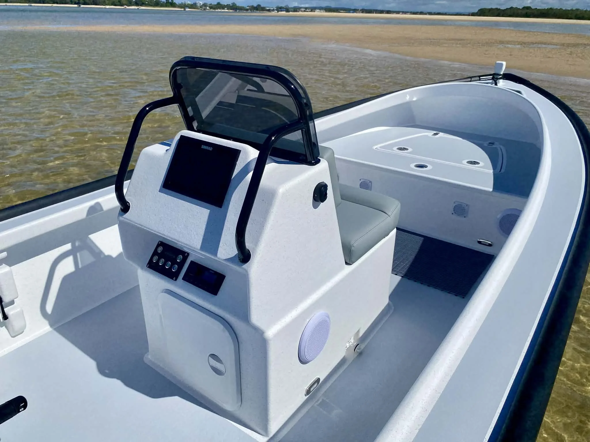 Semi-custom dory boat on the Noosa River