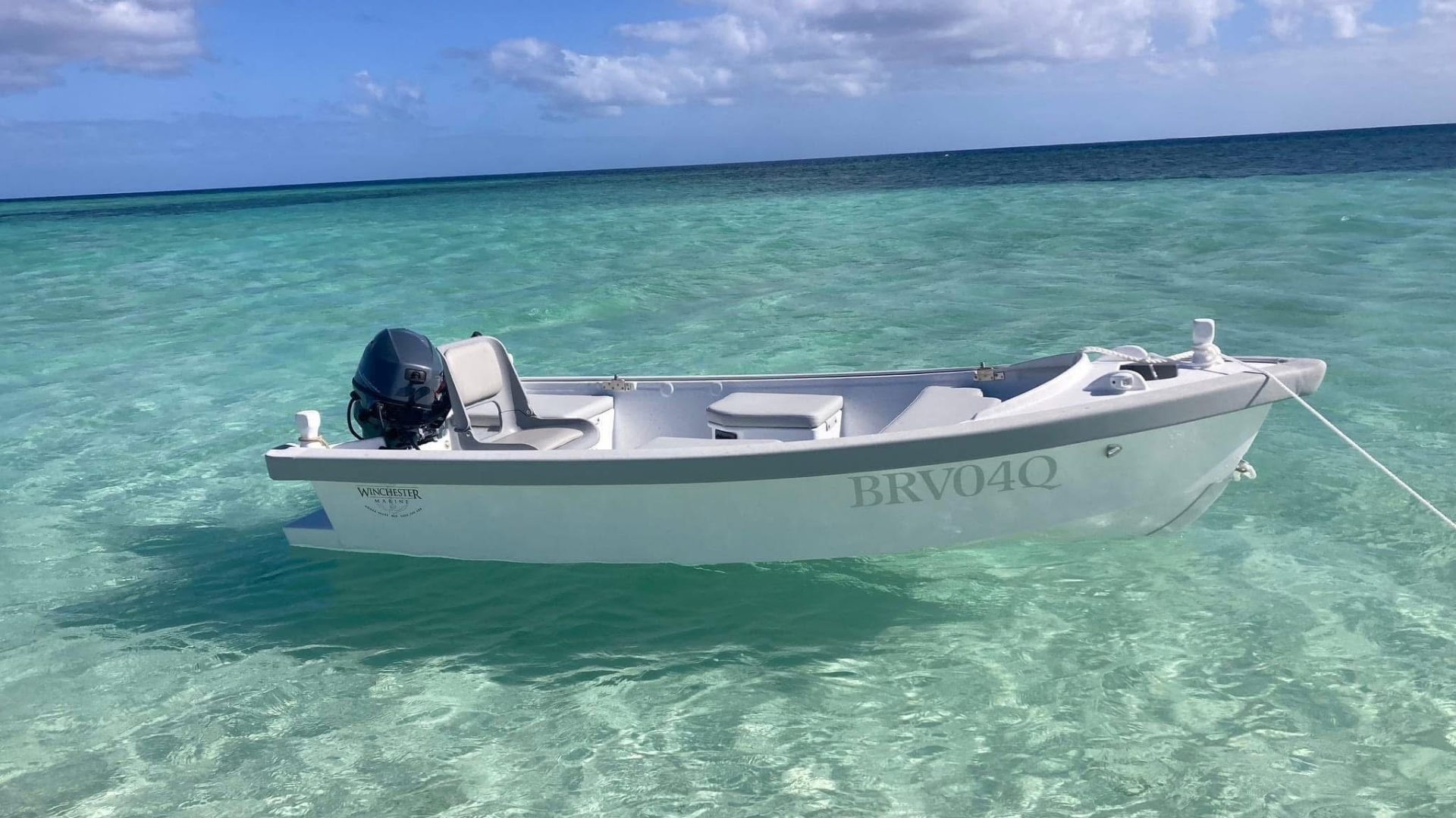 Winchester Marine dory boat on Noosa water