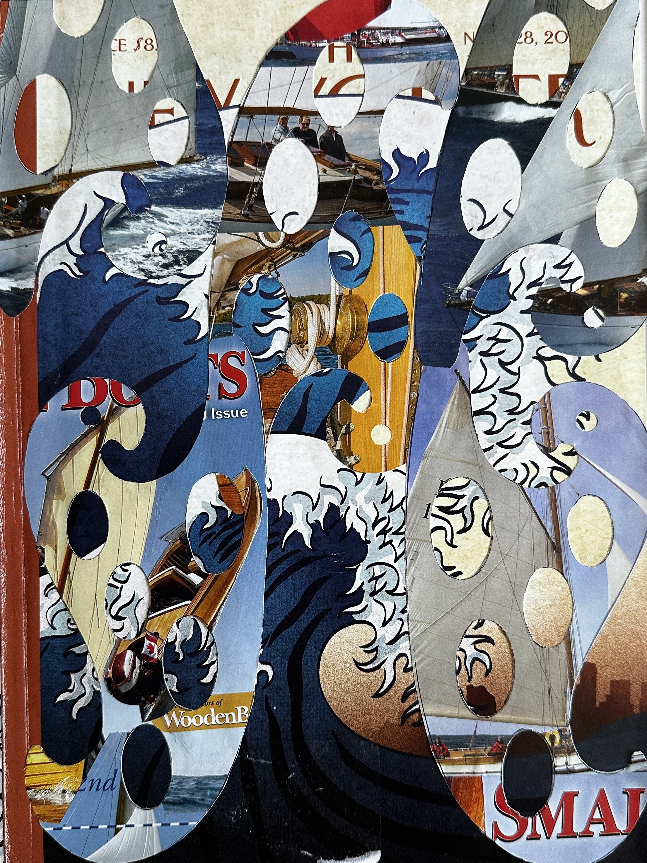  Choppy Waters/Small Boat Advisory , 9 x 12 Handcut magazine pages, 2025