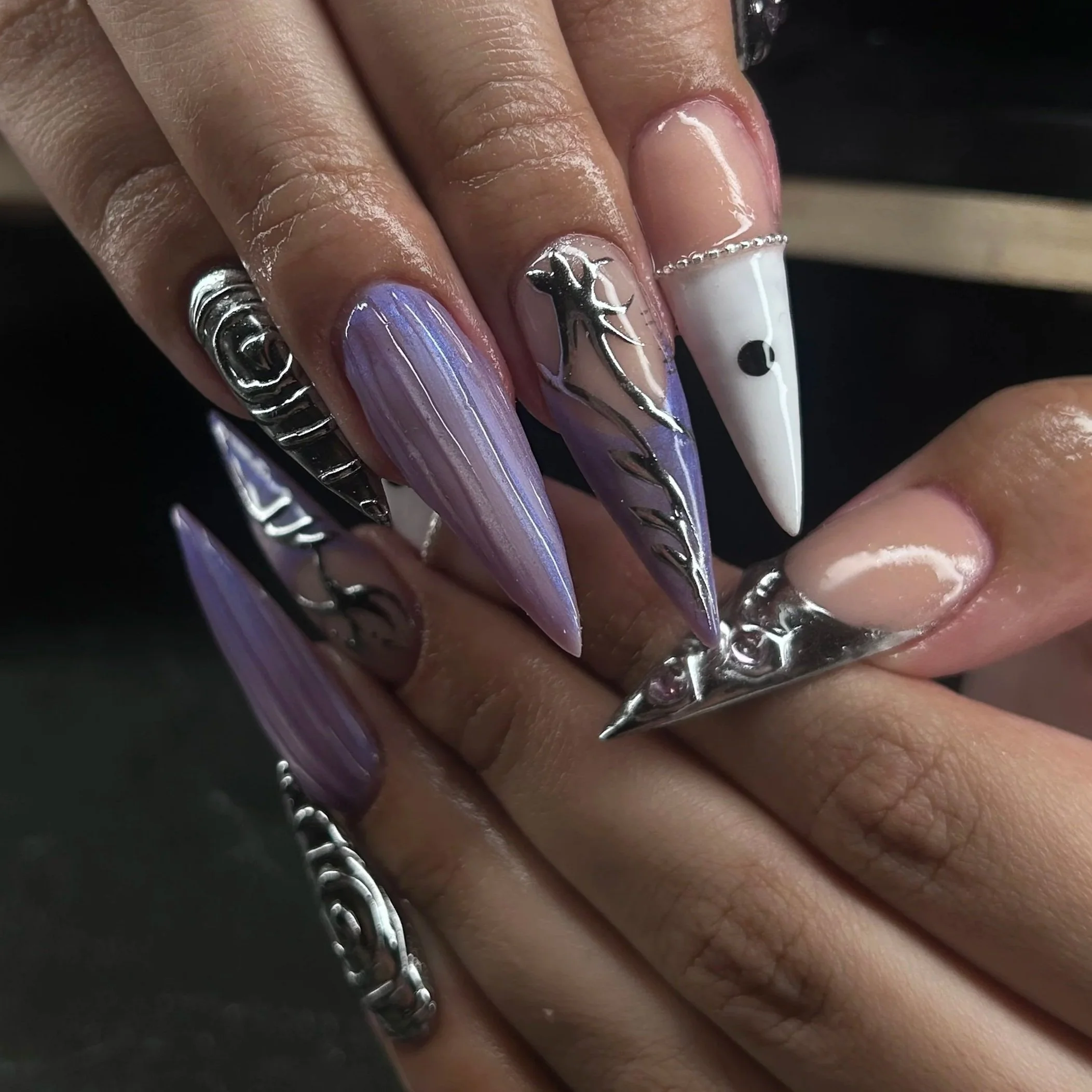 Purple Cyber Nails London Ontario Nails