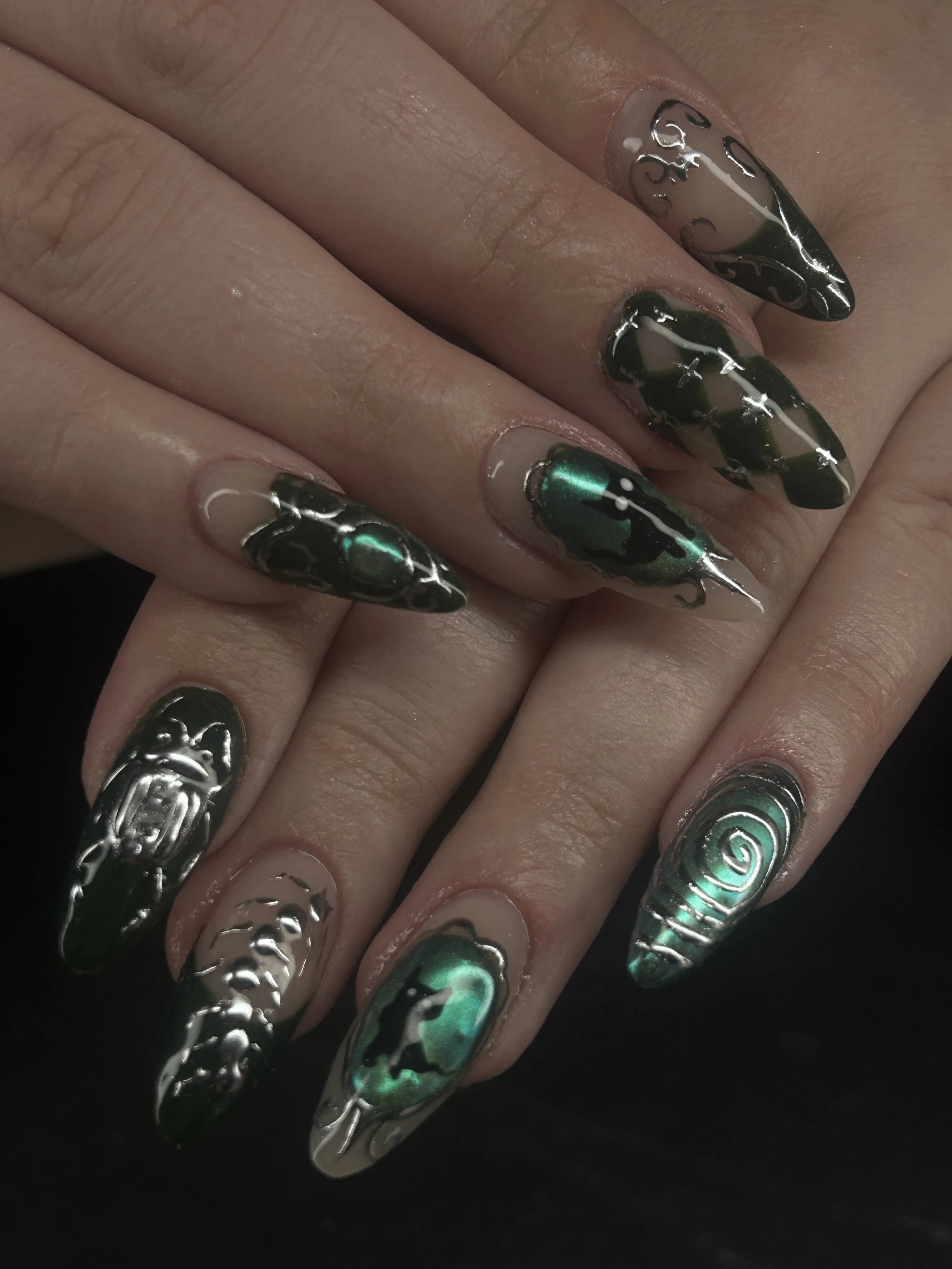 London Ontario Green Gothic Nails