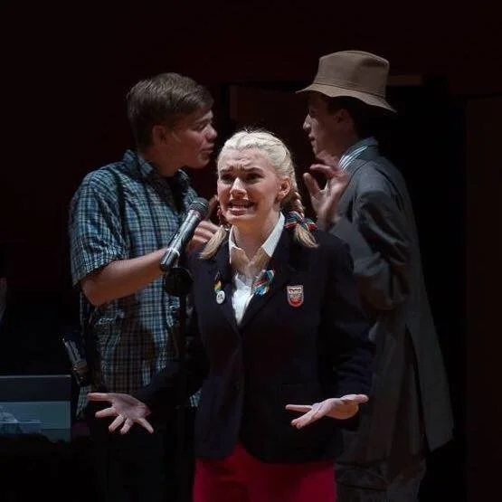 Logainne SchartzandGrubenierre in "The 25th Annual Putnam County Spelling Bee". Photographer uncredited.