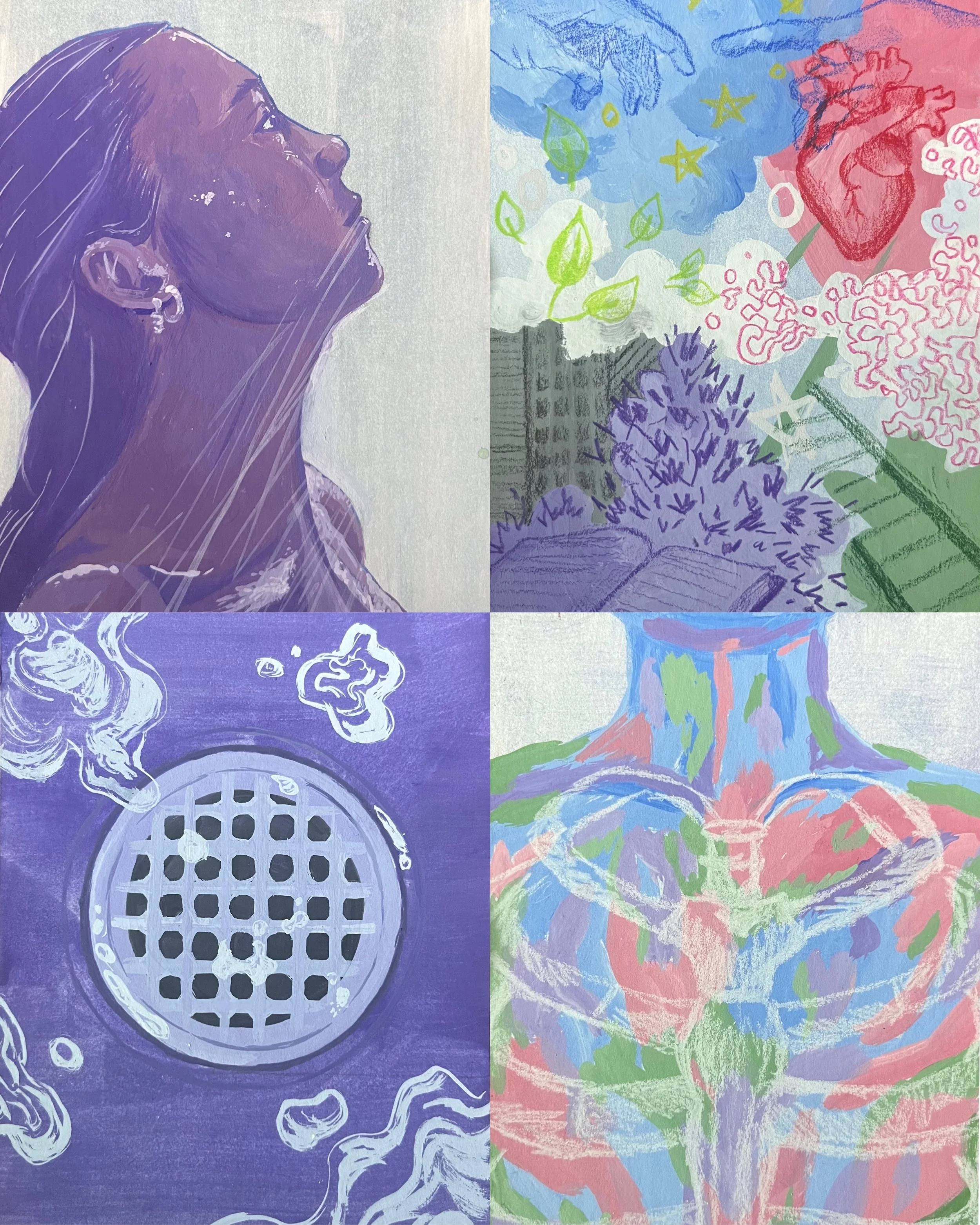 Transform, Gouache on board, 10inx6in, 2024