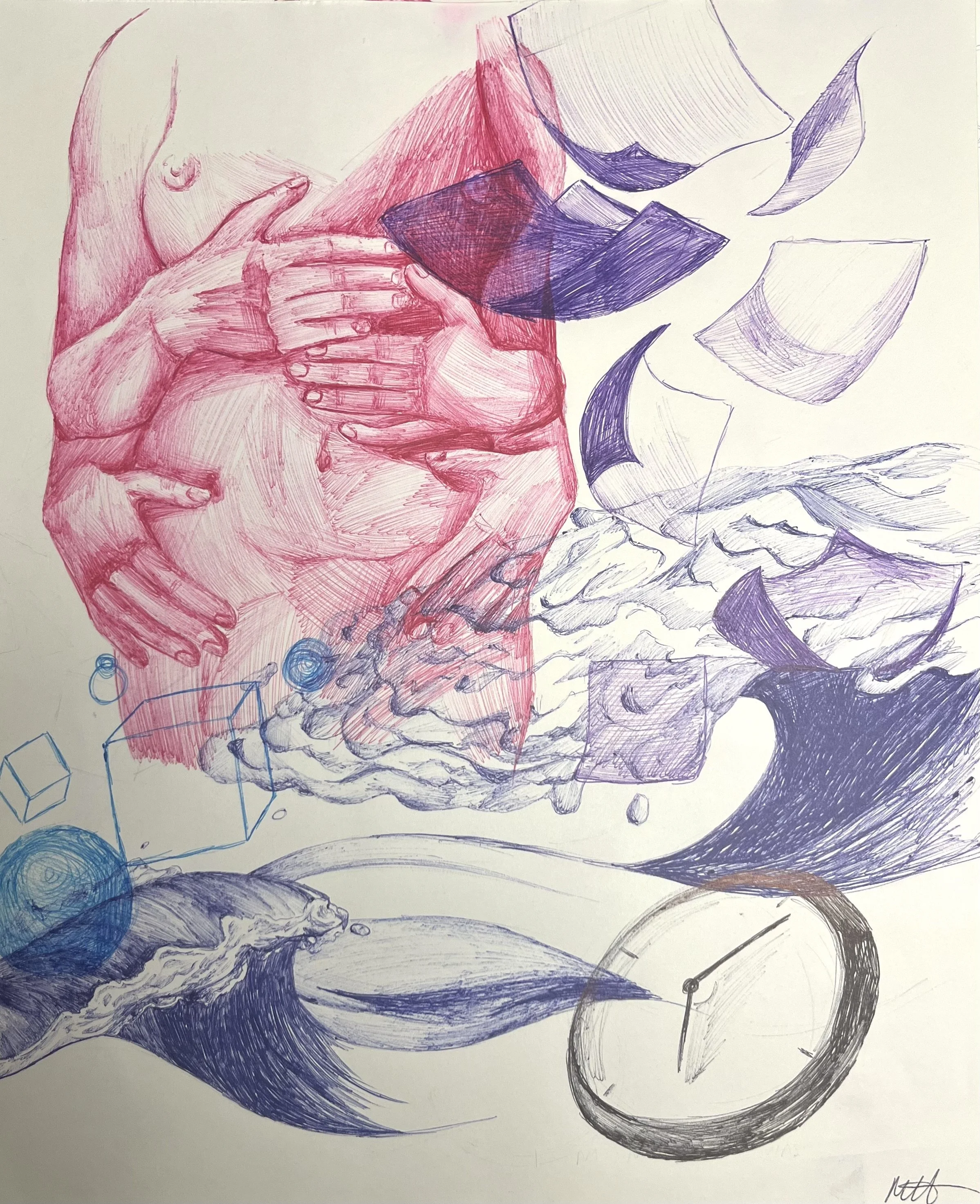 I Was/I Am, Ballpoint pen, 2023