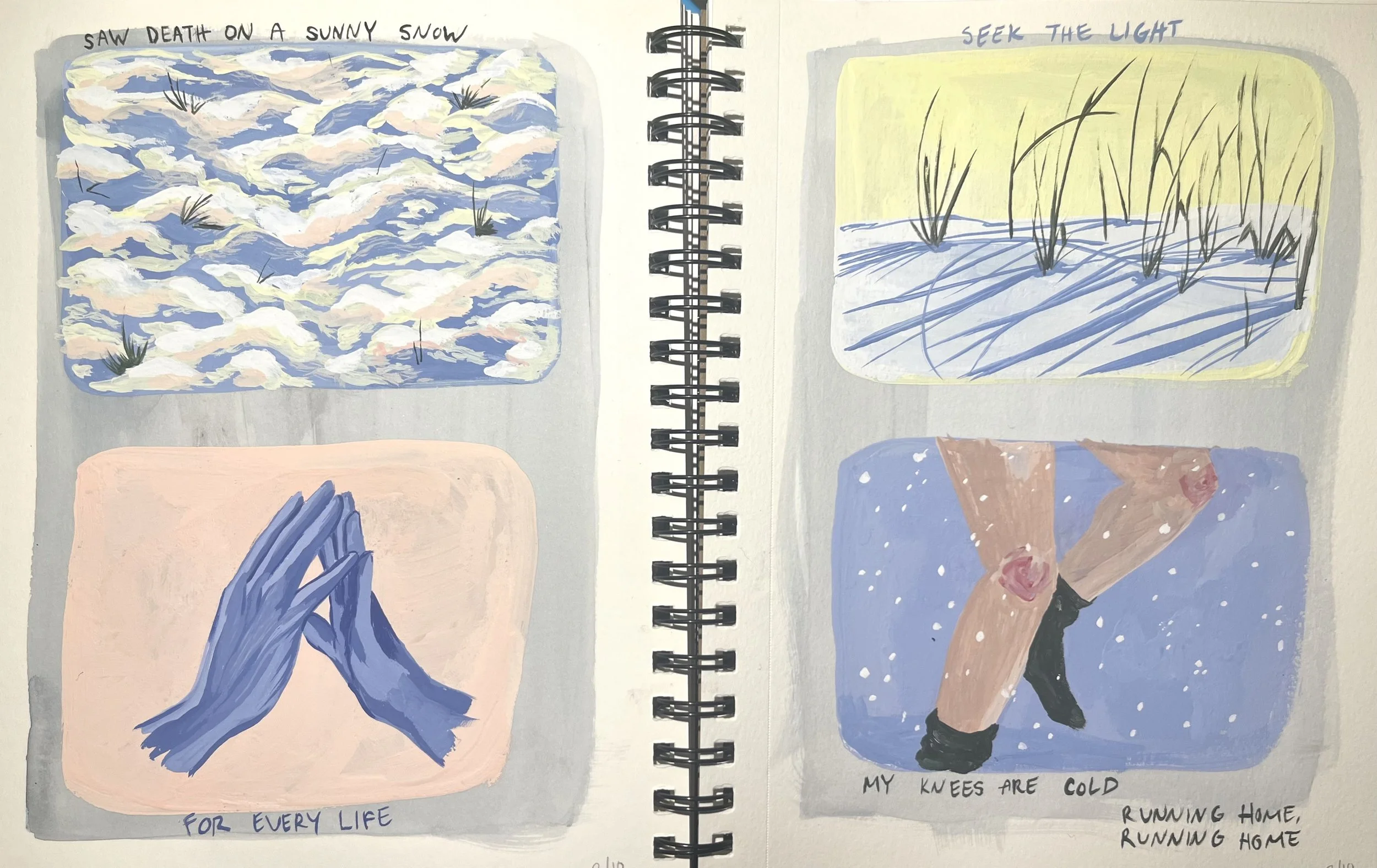 Forever Ago, Gouache on paper, 12inx24in, 2024