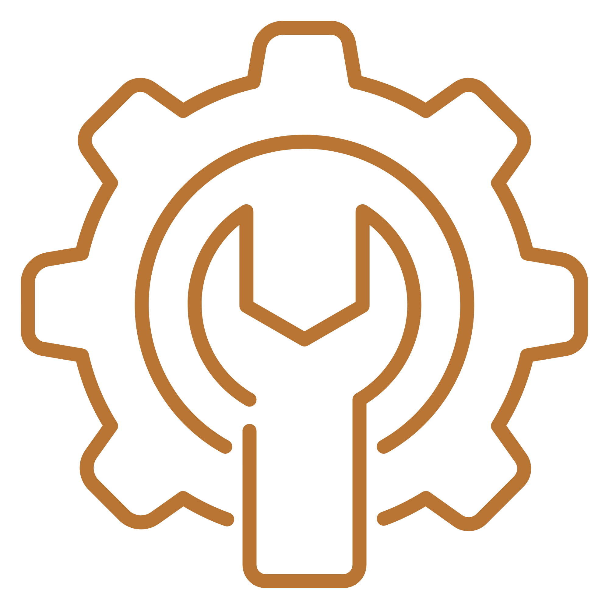 Icon of a gear with a clock and a wrench inside, representing settings or maintenance.