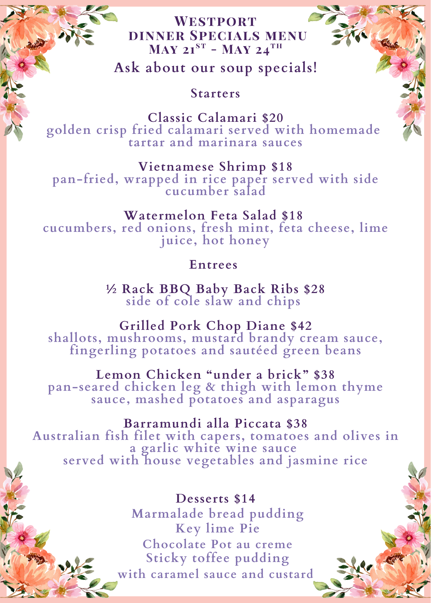 Westport Dinner