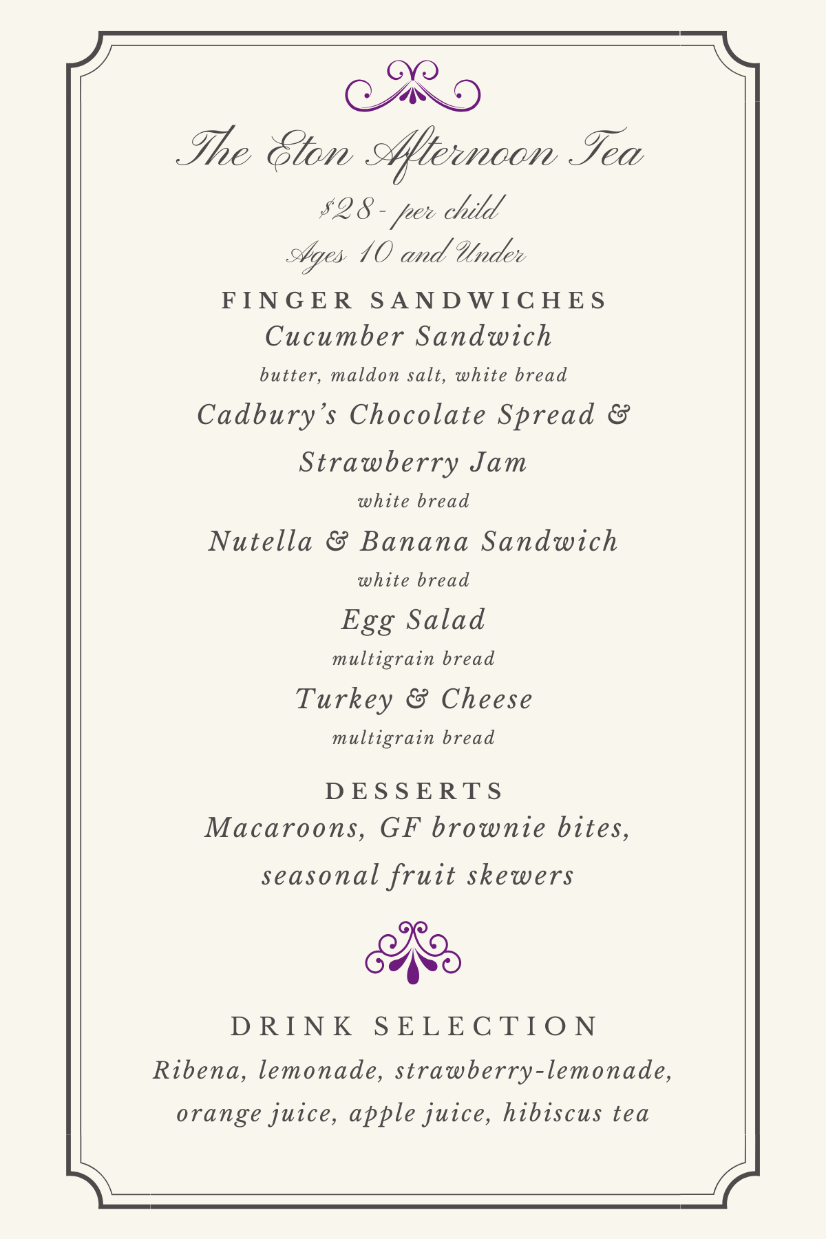 The Eton Afternoon Tea (Children's Tea) 62226.png