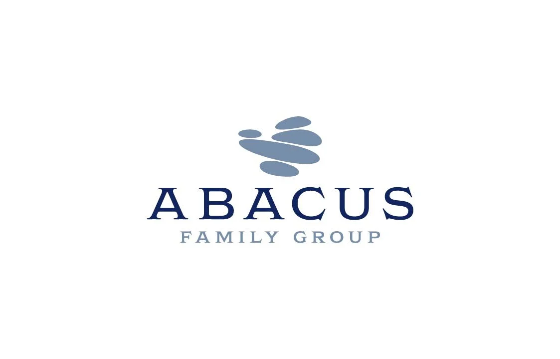 ABACUS Family Group logo with abstract stone design