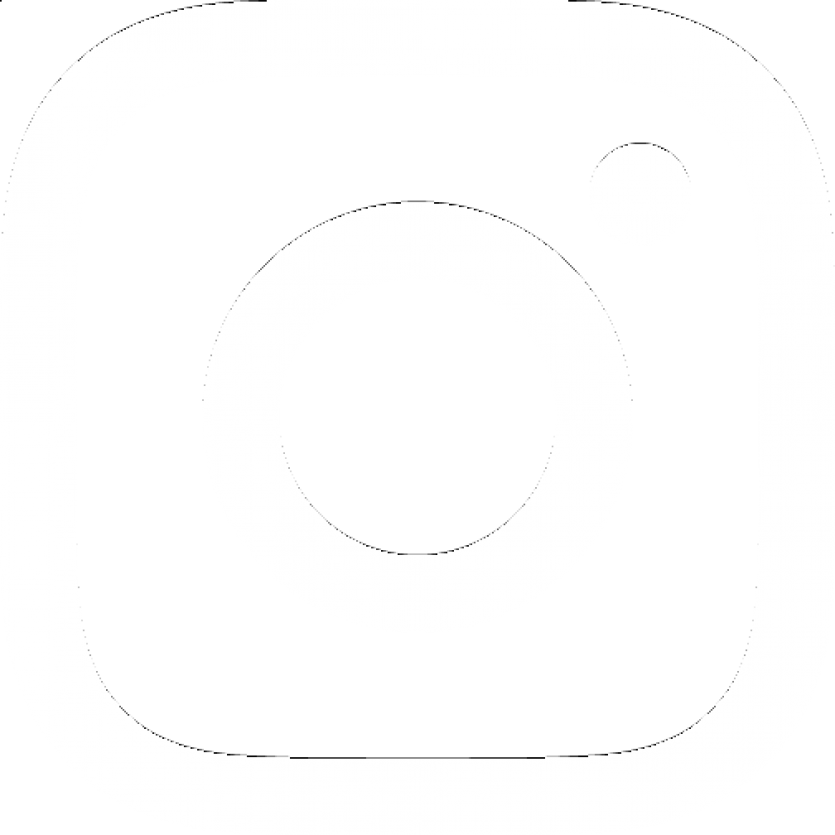 Black and white Instagram logo with a camera outline and a small circle in the top right corner.