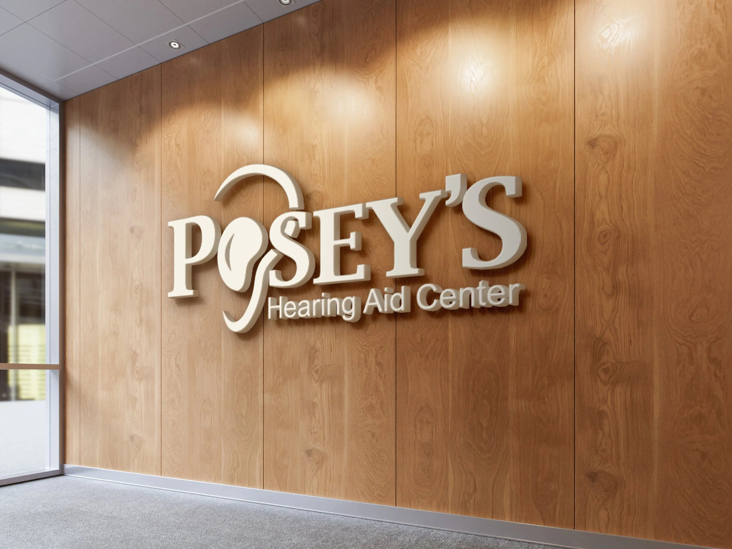 3D acrylic wall-mounted logo in office