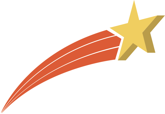 Vector graphic of 3D star with star trail, like The More You Know  |  Graphic & Web Design  |  Hanford, Lemoore, Visalia, Fresno CA