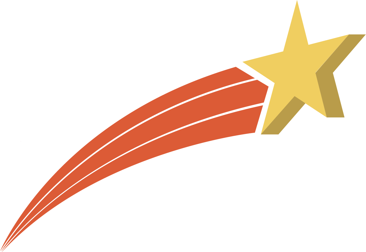 vector graphic of 3D star with star trail, like The More You Know