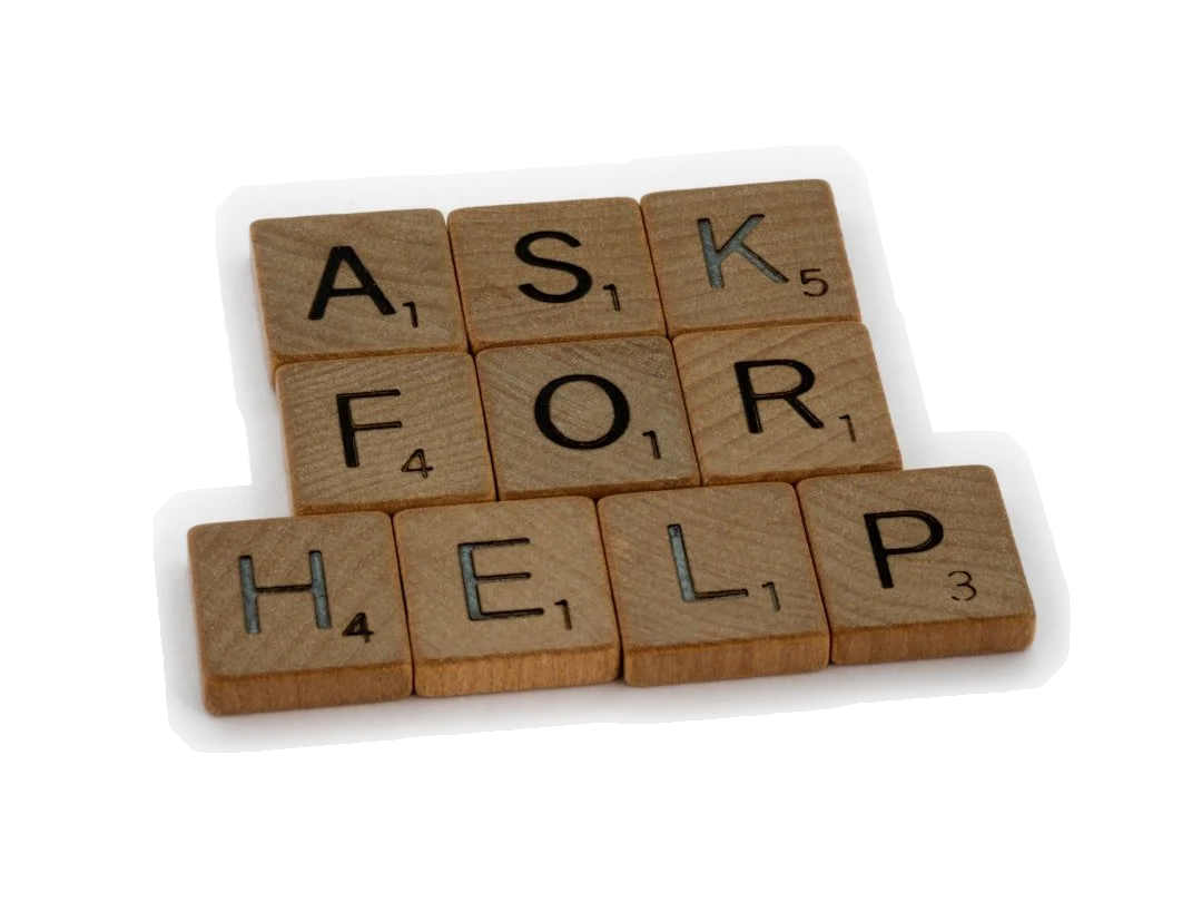 scrabble letters advising clients to seek professional help
