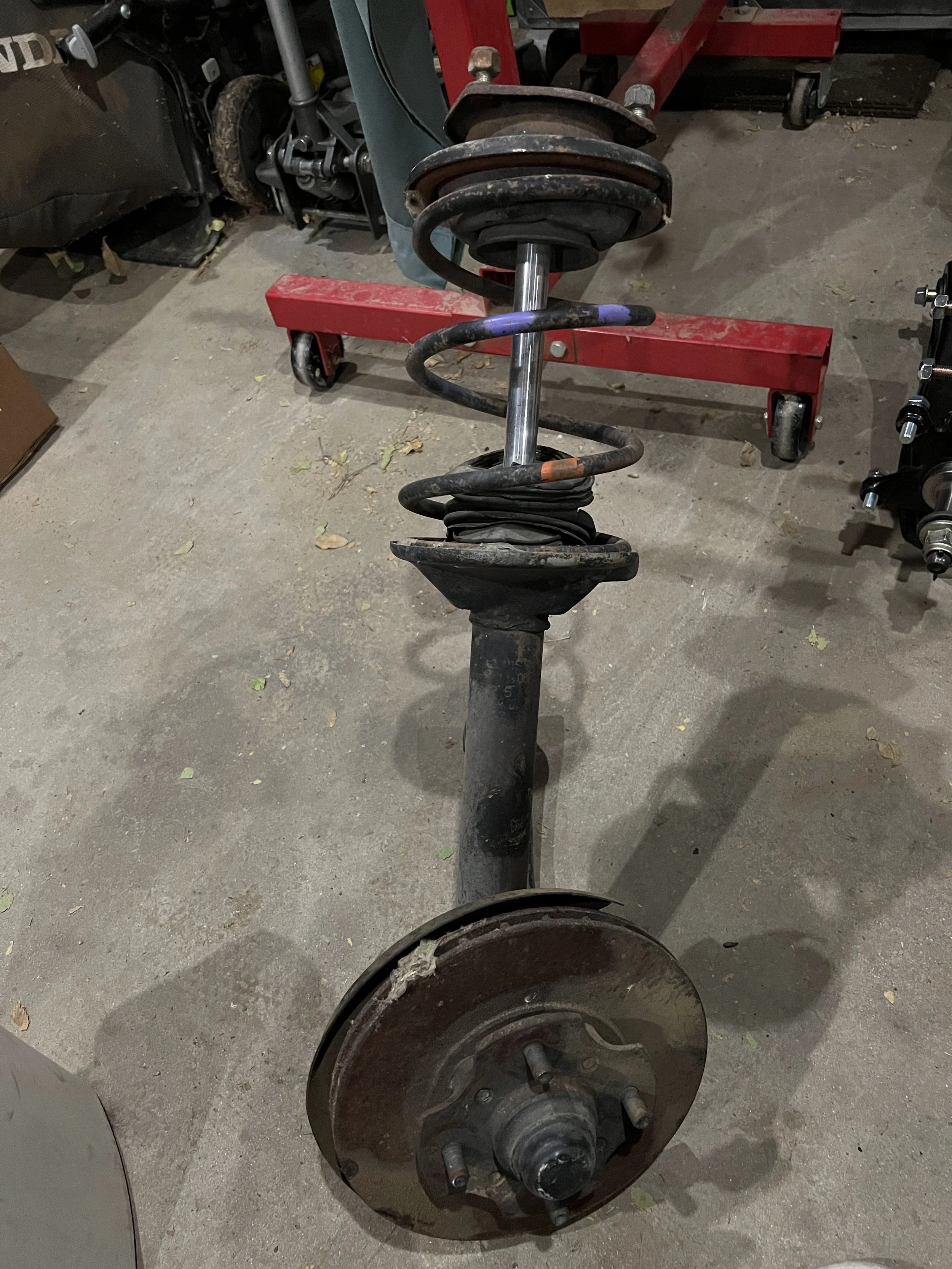 Close-up of 41 year old front suspension from a 1984 Nissan 200SX S12