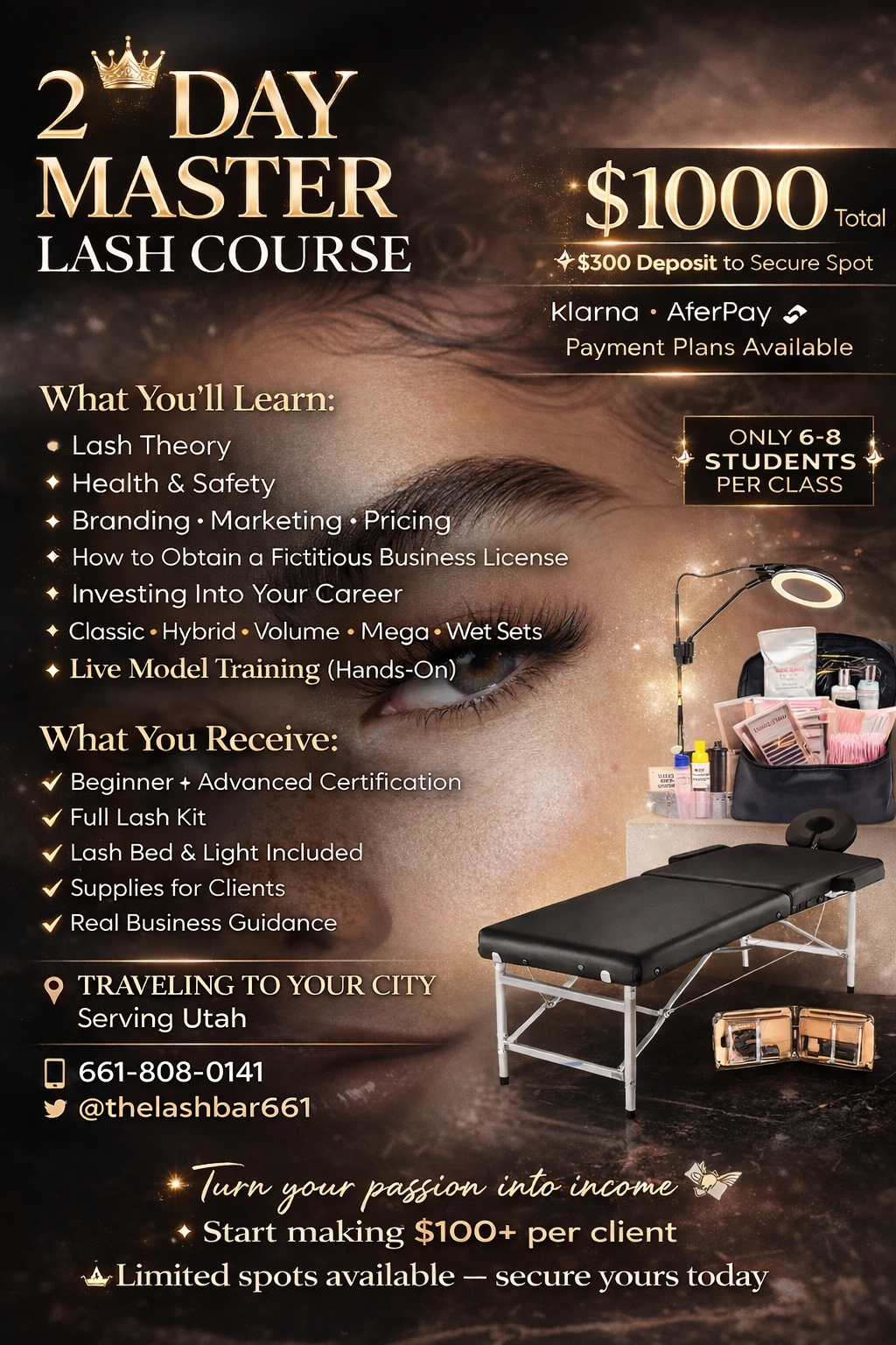 2-Day Master Lash Course 📍Salt Lake City, Ut (4Per Class)