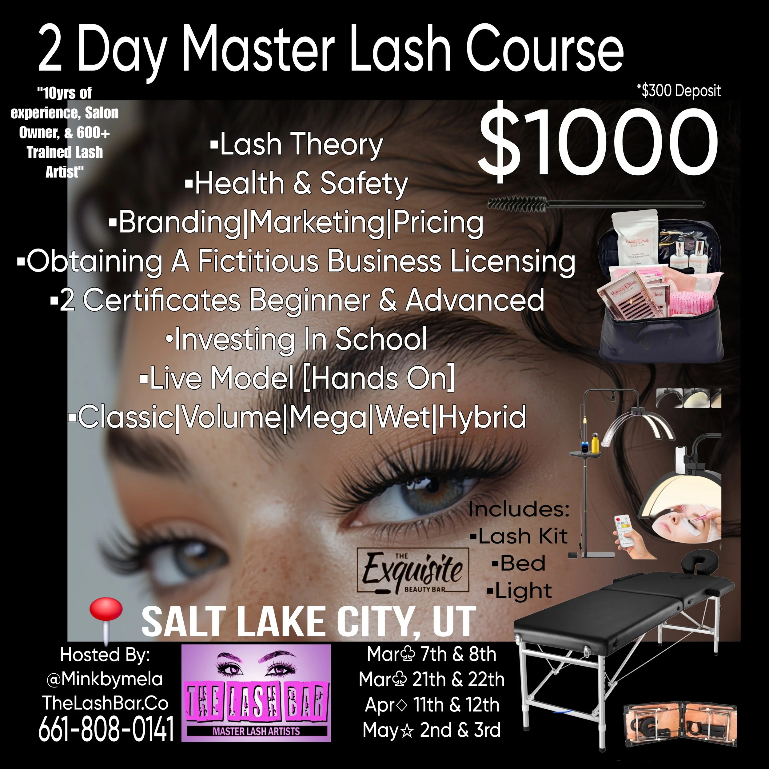 2-Day Master Lash Course 📍Salt Lake City, Ut (4Per Class)