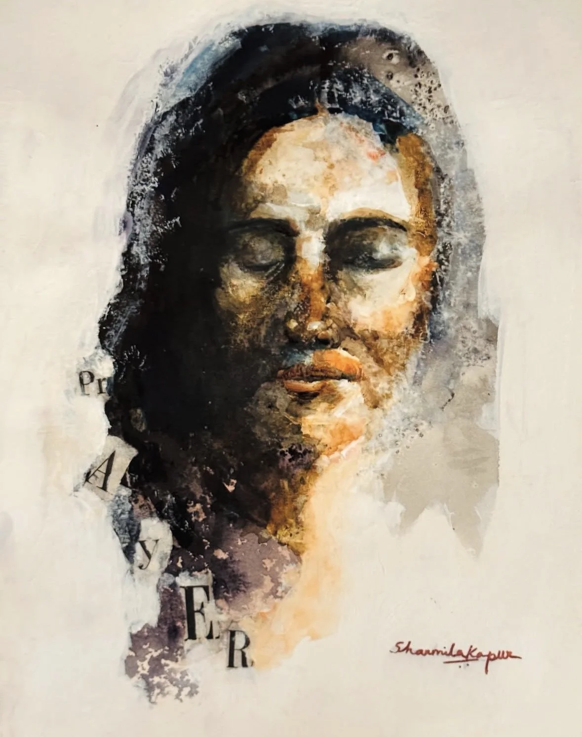 Prayer. 12 x 9 inches. Ink and watercolor on  watercolor paper.