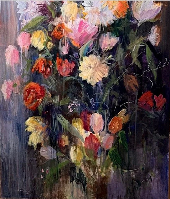 Birthday bouquet. 19 x 24 inches. Acrylic on paper.