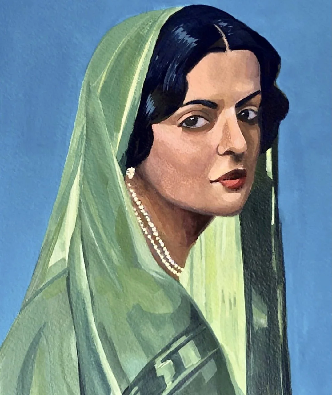 The Rani. 16 x 14 inches. Gouache on paper.