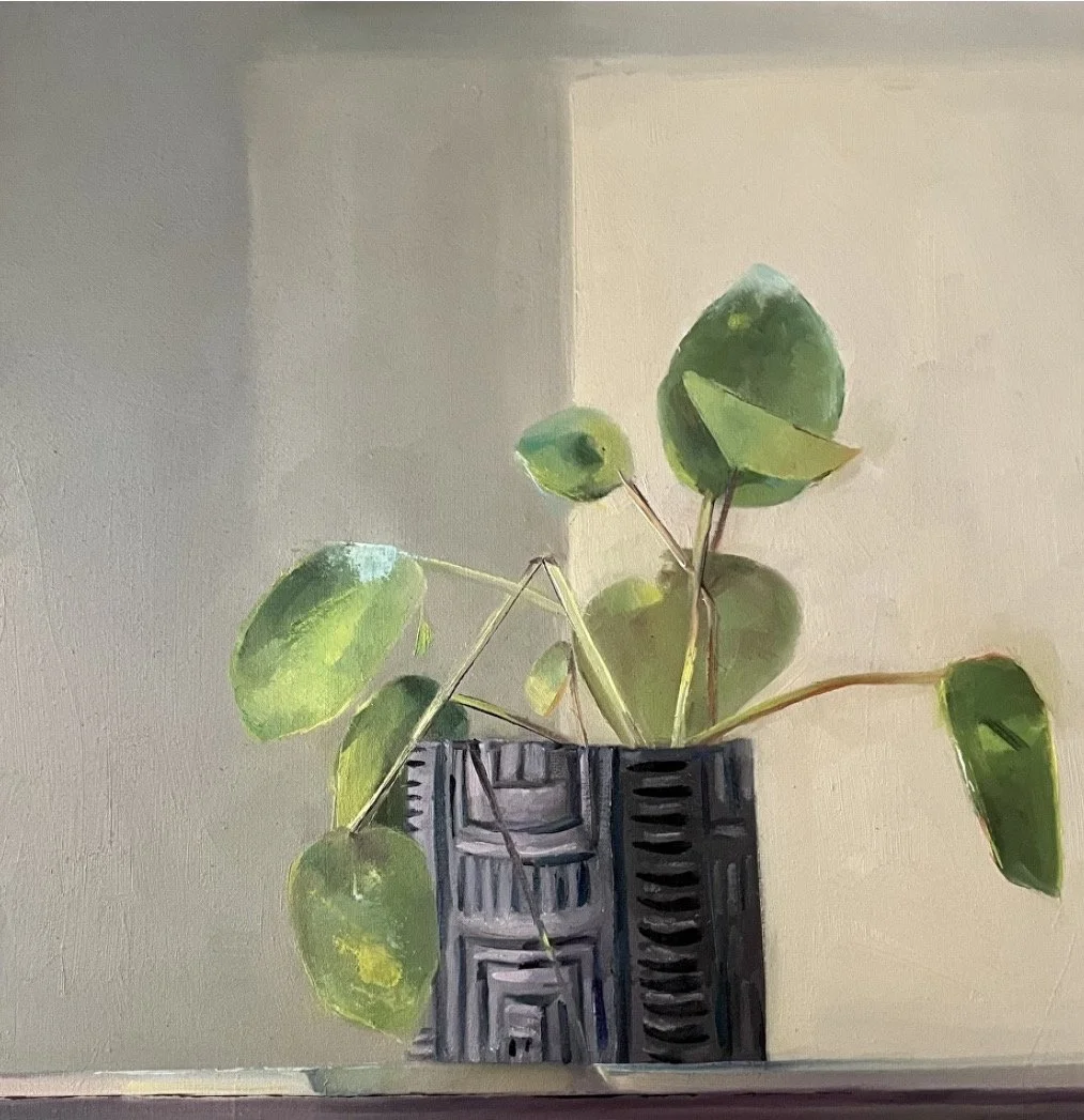 Indoor plant. 12 x 12 inches. Oil on wood panel.