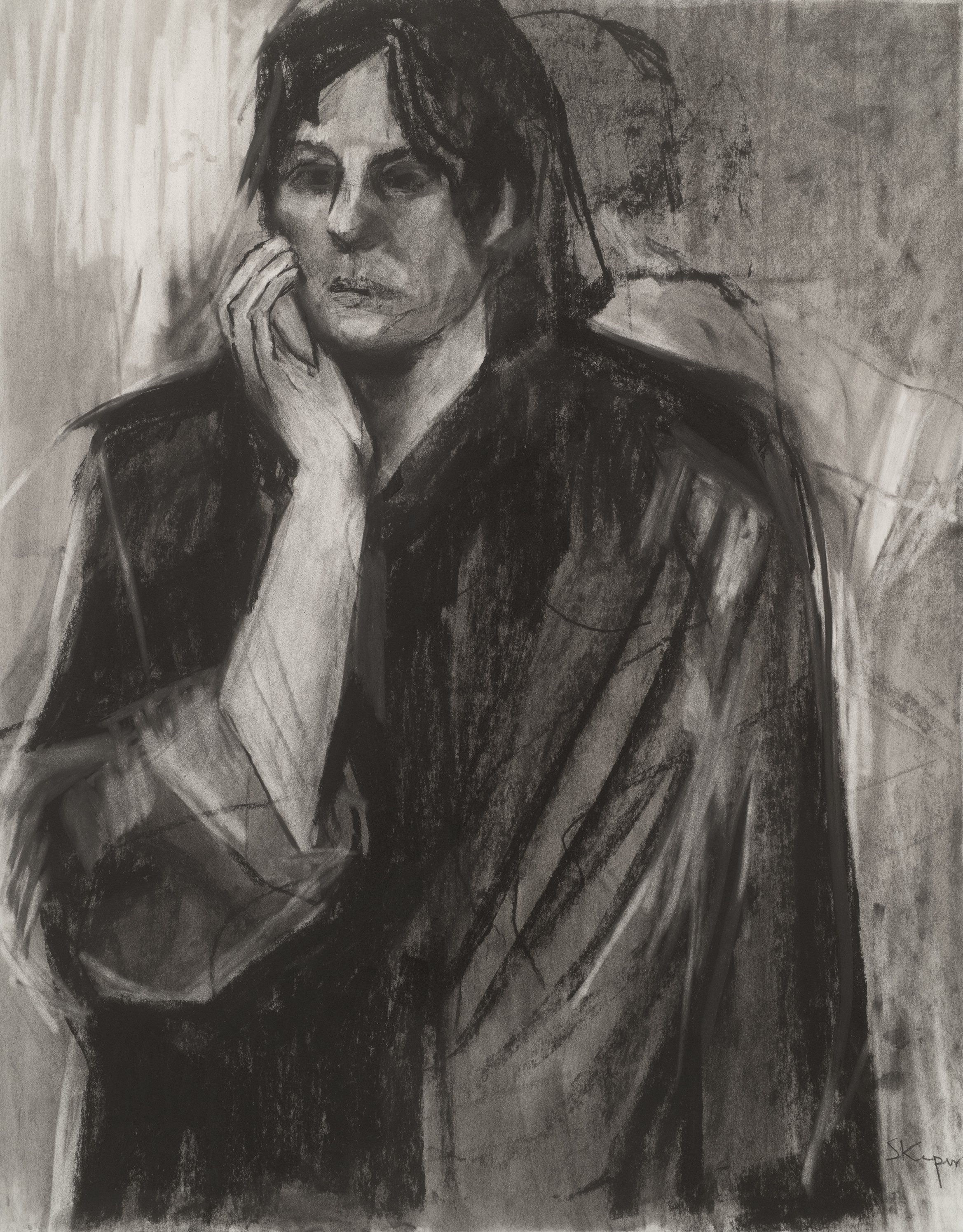 Between Two Silences. 19 x 24 inches. Charcoal on Bristol paper.
