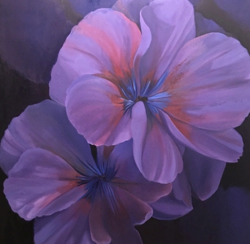 Night Flowers. 36 x 36 inches. Oil on canvas.