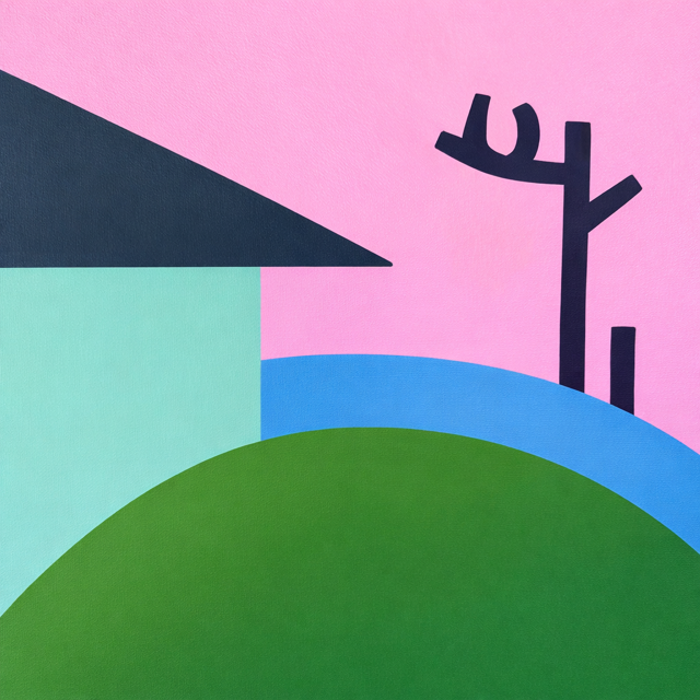 Around the Park. Acrylic on wood panel. 12 x 12 inches.