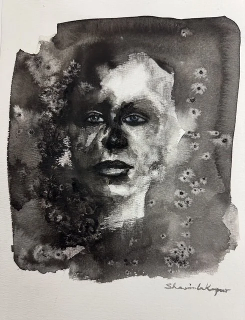 Portrait. 12 x 9 inches. Ink on watercolor paper.