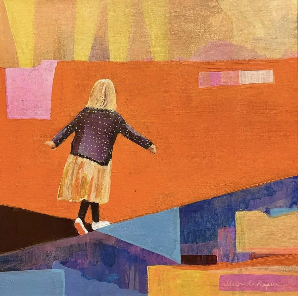 Balancing Act. 12 x 12 inches. Acrylic on wood panel.