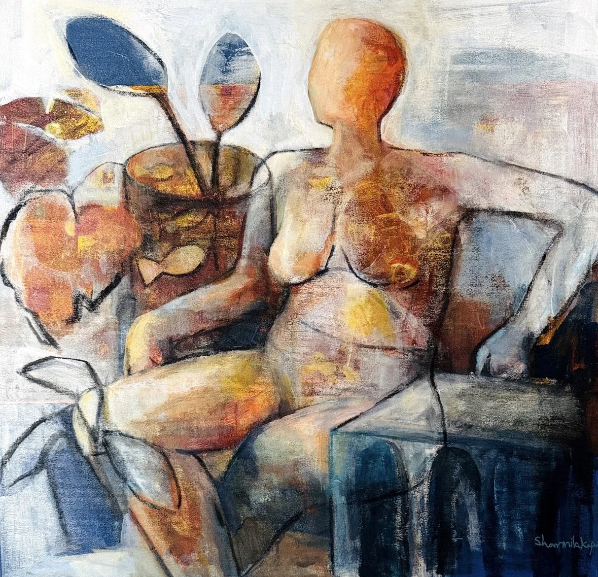 Fish Bowl. 24 x 24 inches. Acrylic on canvas.