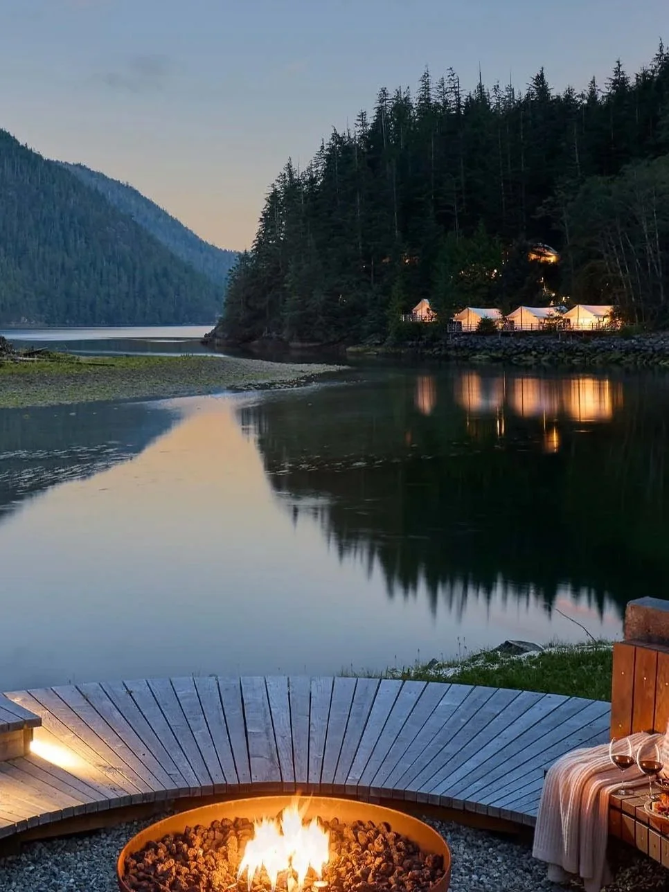 Cananda, Vancouver Island’s remote luxury outpost Clayoquot Wilderness Lodge by Beckons is abundant with wildlife. Twenty-five Canadian safari tents offer a rare privilege of place with ocean, forest, and mountains right on your doorstep.