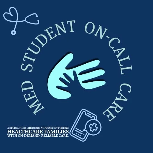 Graphic promoting Medicare on-call healthcare services, featuring a stethoscope, a handshake icon, and a mobile phone with a medical cross, on a dark blue background.