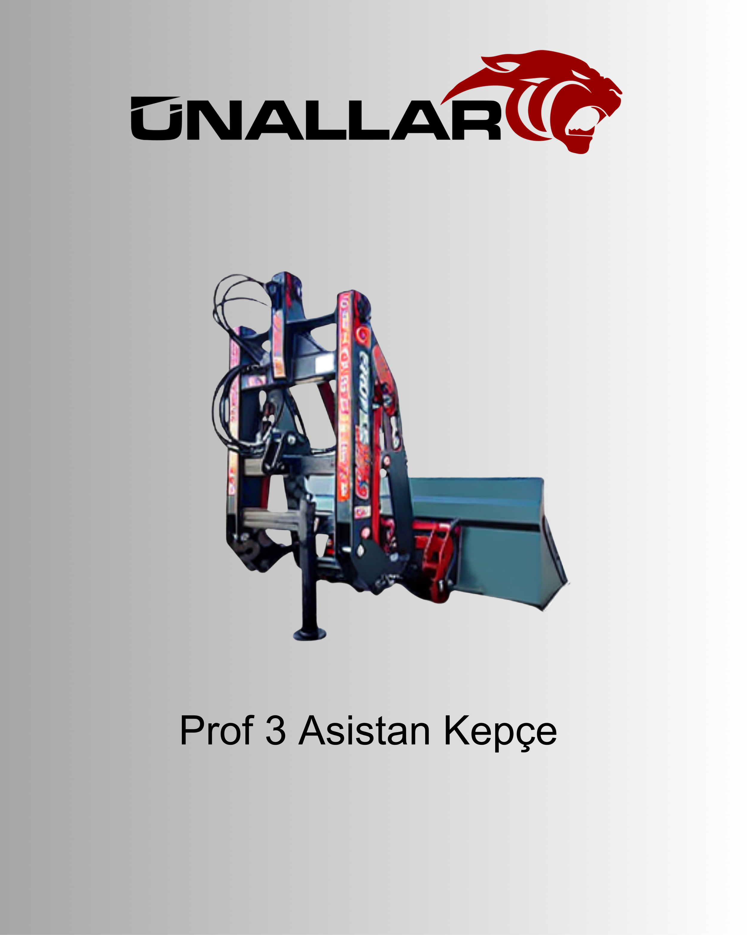 A digital graphic with the logo of UNALLAR, featuring a stylized panther head, and a photograph of a professional assistant chain saw labeled 'Prof 3 Asistan Kepçe'.