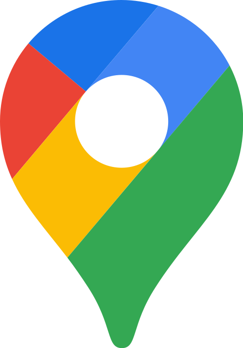 Icono de ubicación de Google Maps con los colores característicos de Google (azul, rojo, amarillo y verde).