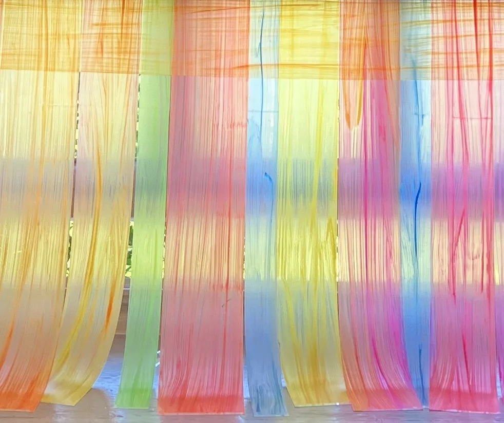 Close up of light installation 'Joy is Colour' by Fay Raylene