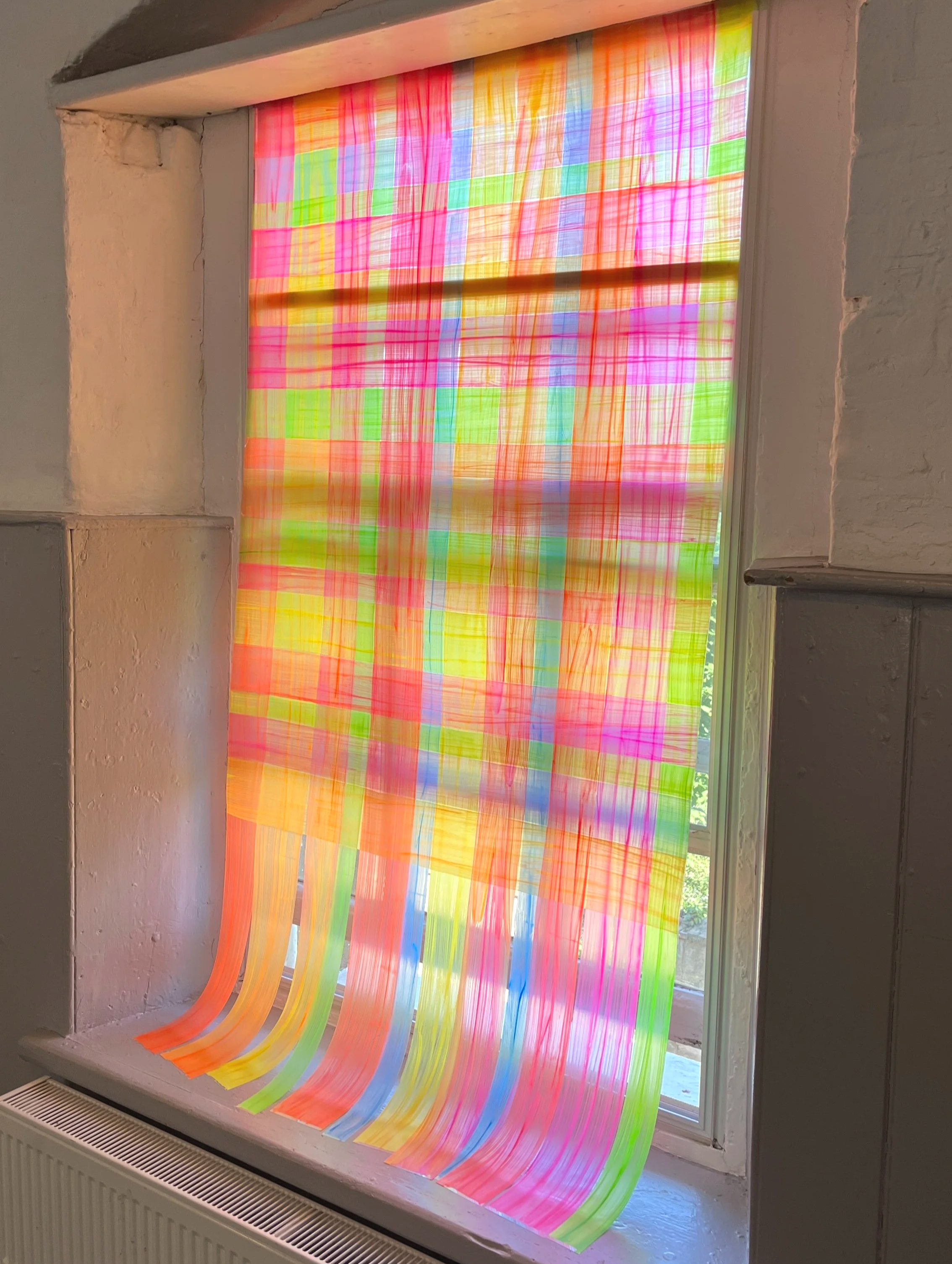 Close up of light installation 'Joy is Colour' by Fay Raylene